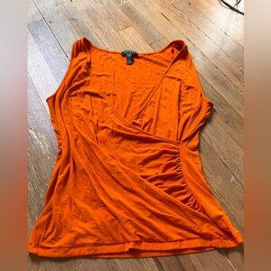 Lauren Ralph Lauren women's orange sleeveless wrap top XL